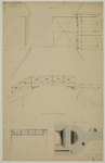 216757 Plattegrond, opstand en doorsnede van het ontwerp voor een ijzeren basculebrug over de Westerstroom te Utrecht; ...